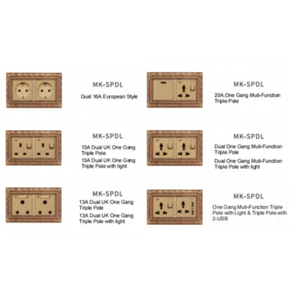Brass blank plate with intricate patterns for customizable electrical setups