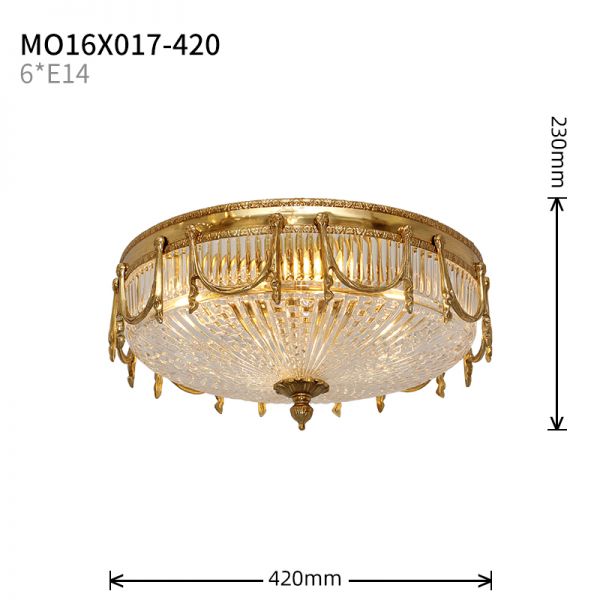 Baroque Classic Glass Ceiling Lamp