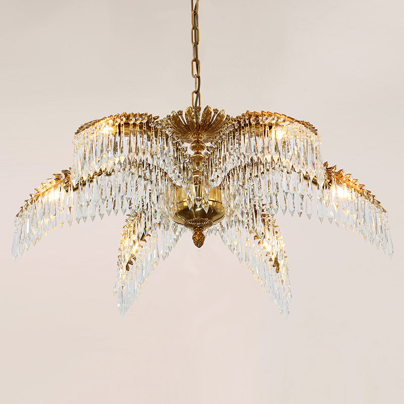 Palm Brass&Crystal Chandelier