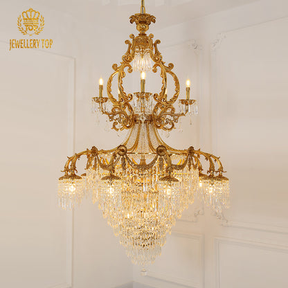 Large Rococo Crystal Chandelier 6.23'