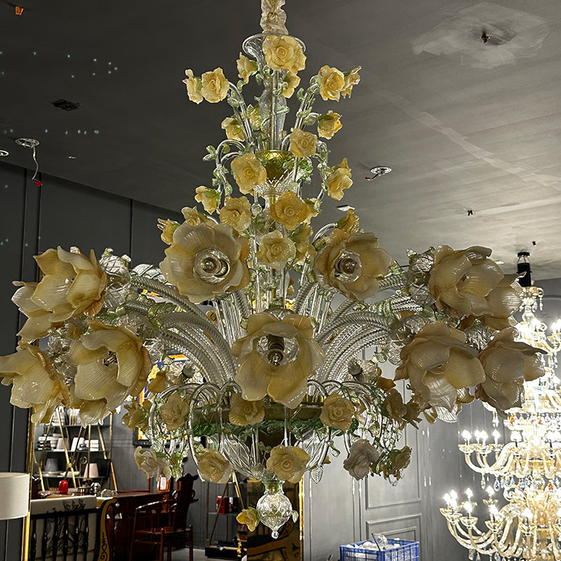 Murano Floral Glass Chandelier