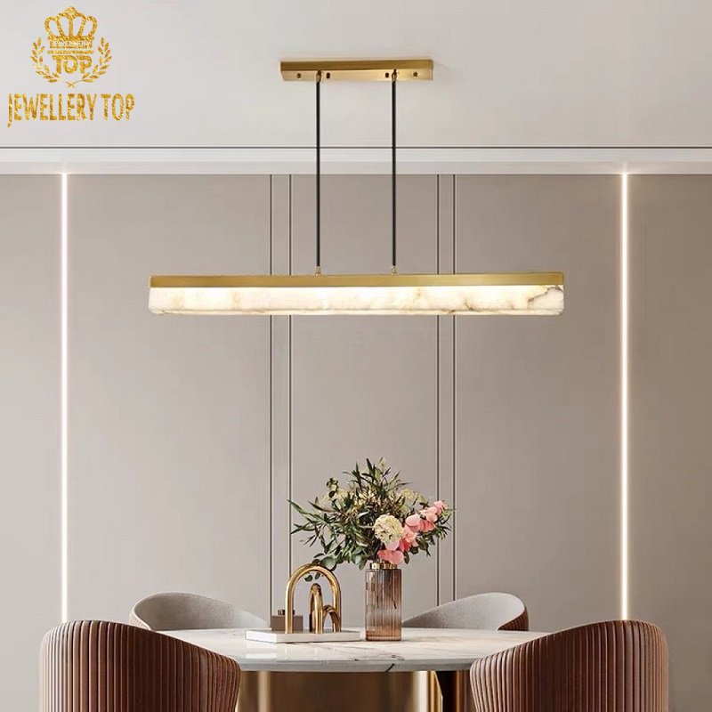 Refined pendant lamp blending timeless alabaster with contemporary design