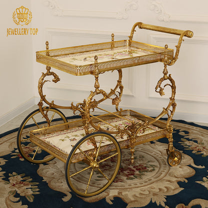 Baroque Porcelain Brass&Porcelain Trolley