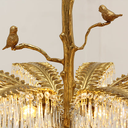 Palm Tree Brass Chandelier