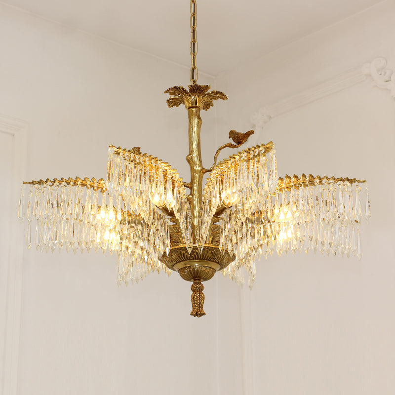 Palm Tree Brass Chandelier