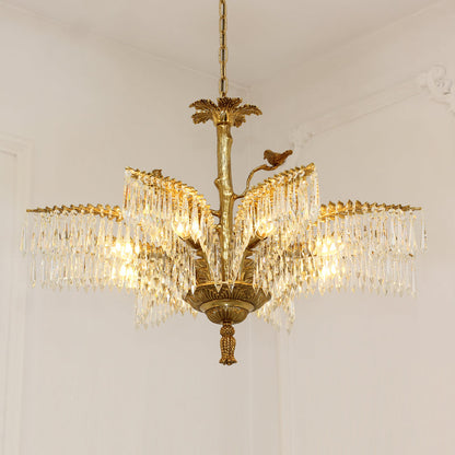 Palm Tree Brass Chandelier