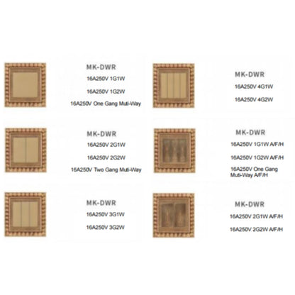 Vintage brass wall switch with multi-gang control and intricate patterns