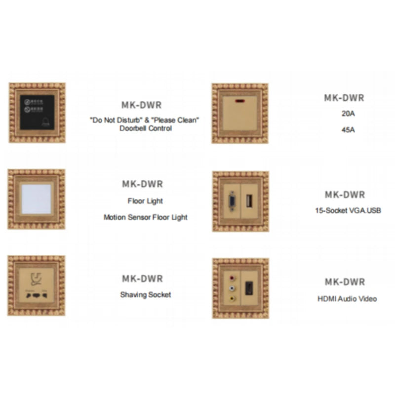 Vintage brass wall switch with multi-gang control and intricate patterns