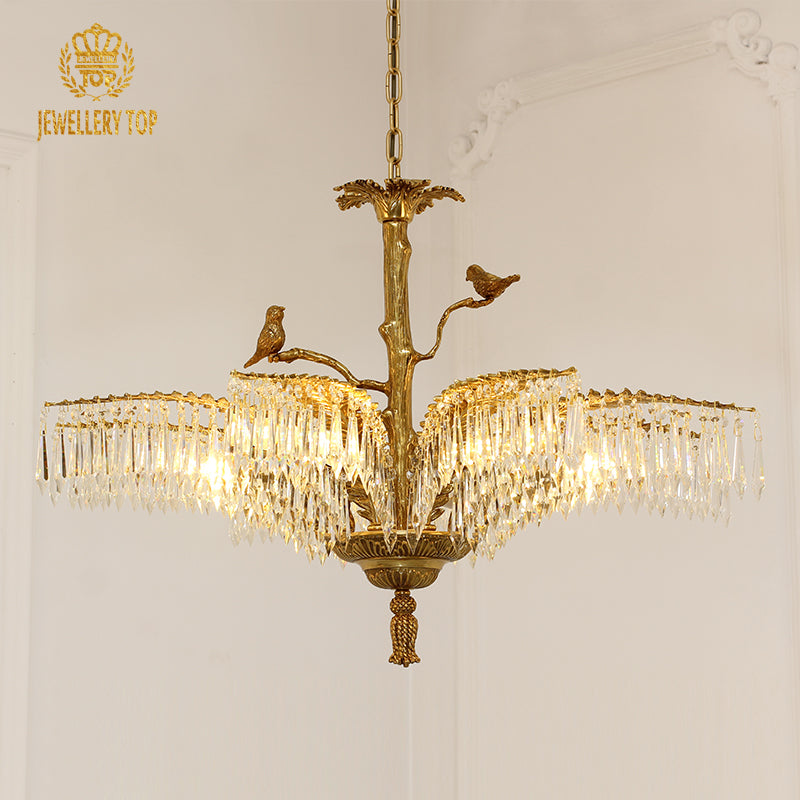 Palm Tree Brass Chandelier