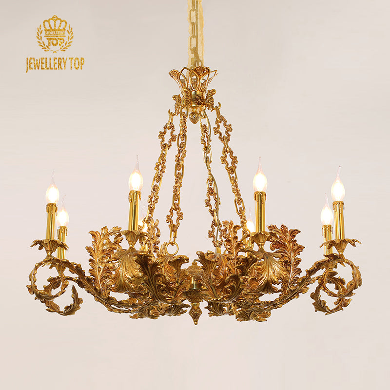 hand carving lamp arms pure brass chandelier