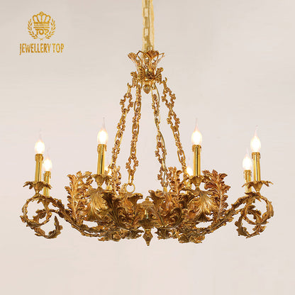 hand carving lamp arms pure brass chandelier