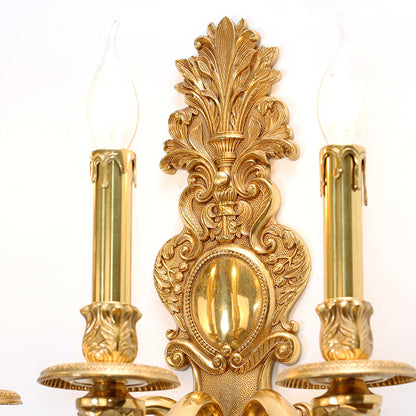 French Traditional Brass Wall Lamp