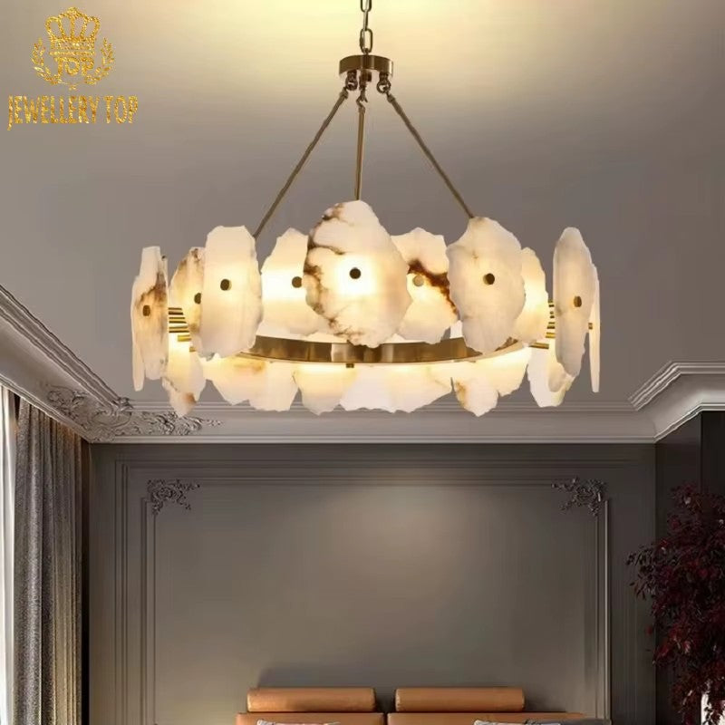 Vesper’s Luminance Alabaster Chandelier 16in/24in/32in