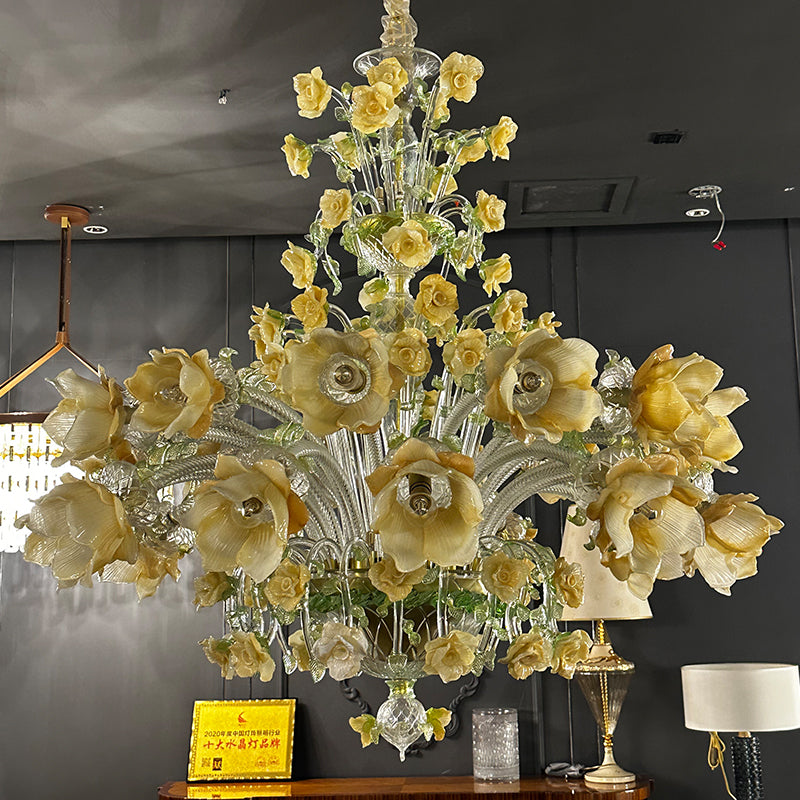 Murano Floral Glass Chandelier