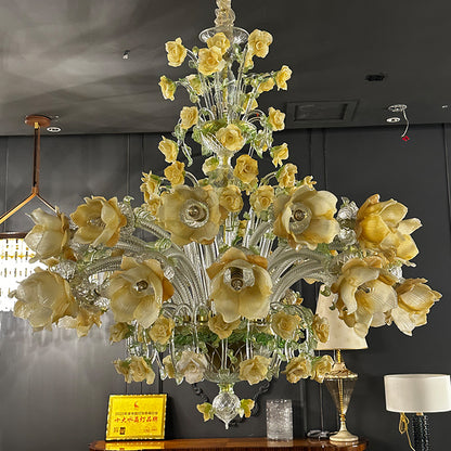 Murano Floral Glass Chandelier