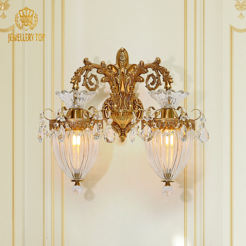 crystal decorative brass wall lamp