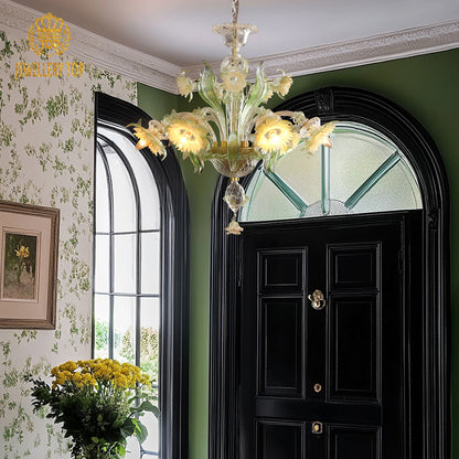 Murano Floral Glass Chandelier