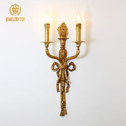 2 Lights Brass Antique Wall Lamp