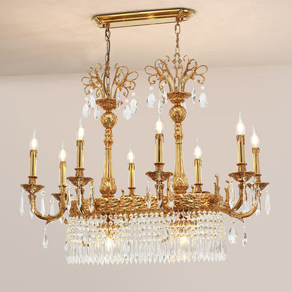 Dining Rectangle Brass Antique Chandelier