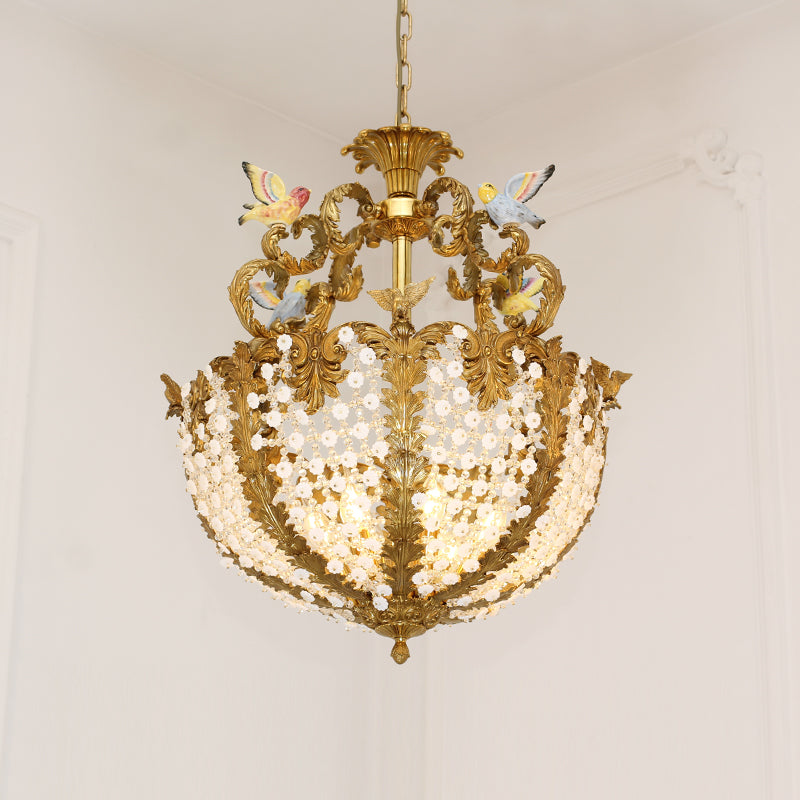 French Brass Rococo Pendant Lamp