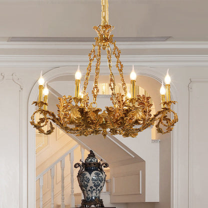 hand carving lamp arms pure brass chandelier