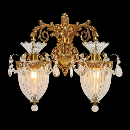 crystal decorative brass wall lamp