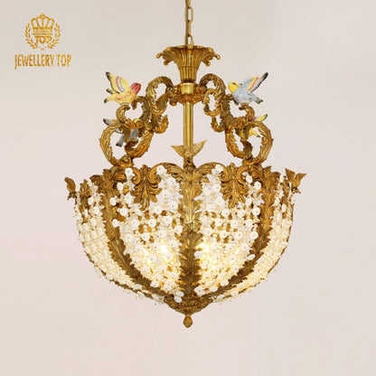 French Brass Rococo Pendant Lamp