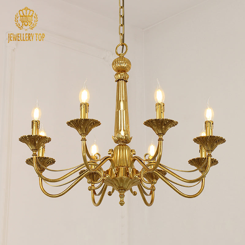 all brass chandelier