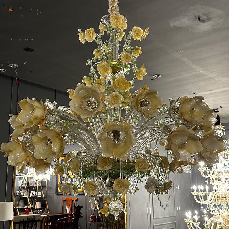 Murano Floral Glass Chandelier