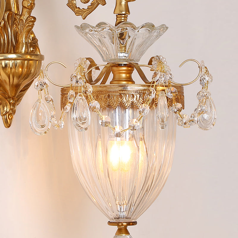 crystal decorative brass wall lamp