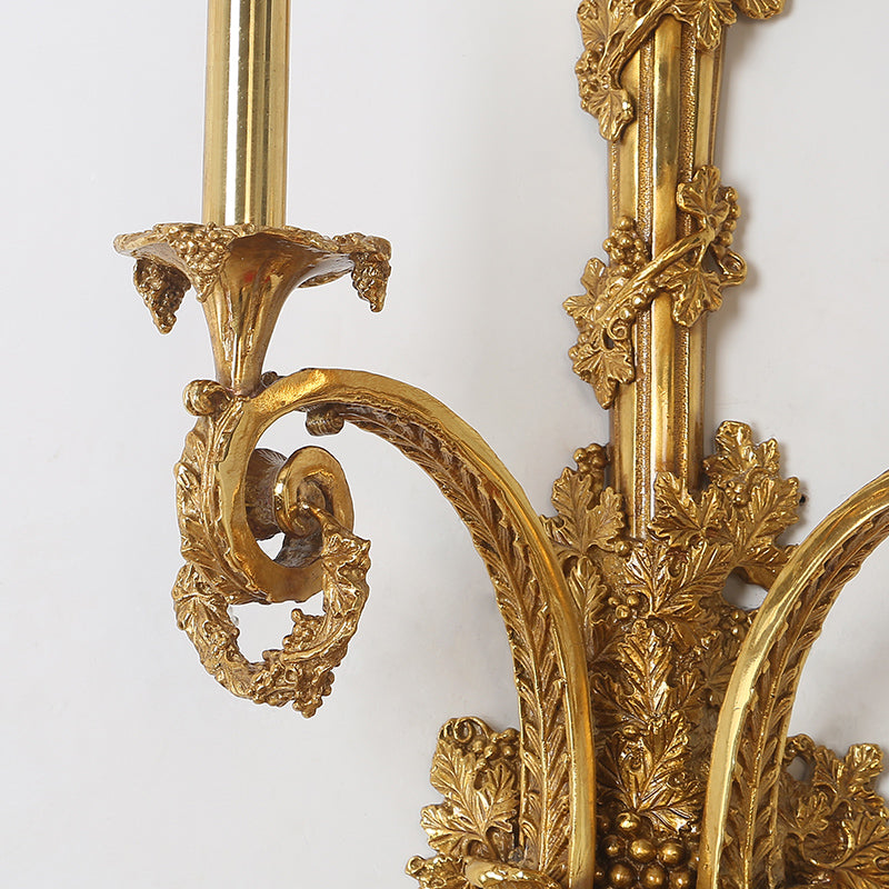 Rococo Arabesque Brass Wall Lamp