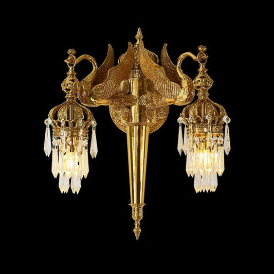 French Brass Swan Wall Light