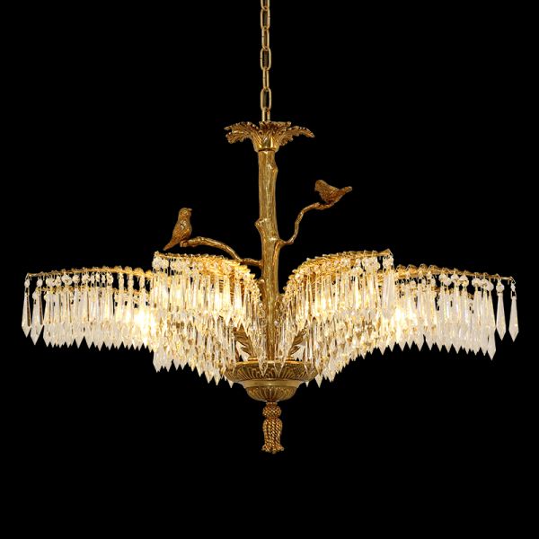 Palm Tree Brass Chandelier