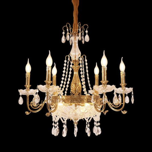 French Glass Vintage Chandelier 6/8/10