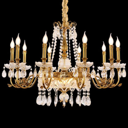 French Glass Vintage Chandelier 6/8/10