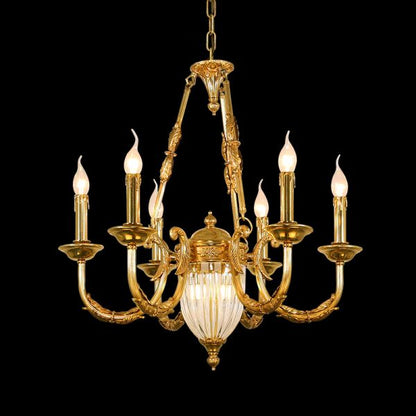 crystal base brass chandelier