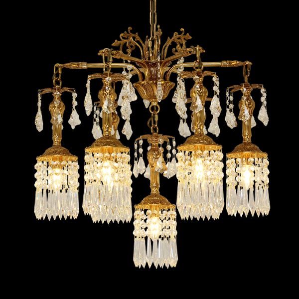 Victorian Brass Chandelier 2.17'/2.69'