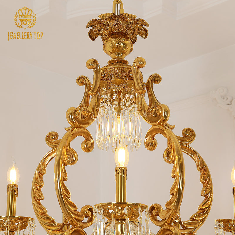 Large Rococo Crystal Chandelier 6.23'