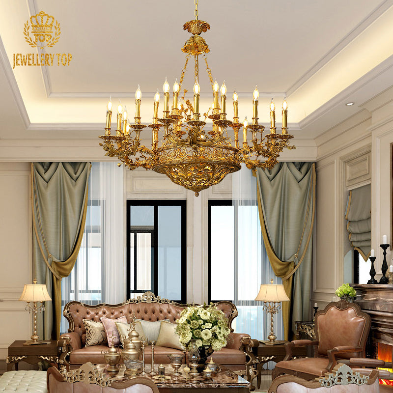 Classic French Brass Chandelier