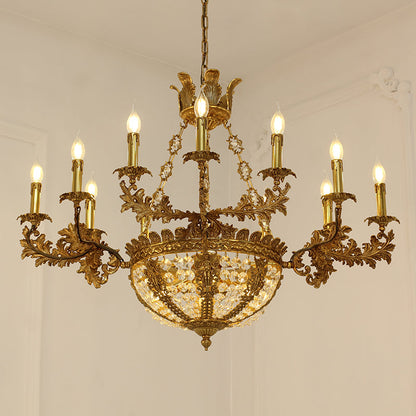 Classical Cirrus Brass Antique Chandelier