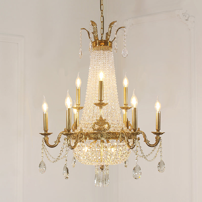 French Brass Empire Chandelier