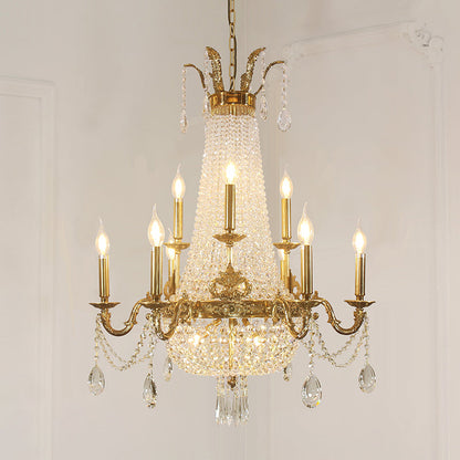 French Brass Empire Chandelier