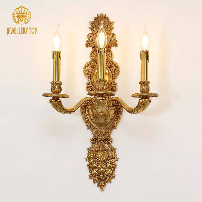 French Traditional Brass Wall Lamp