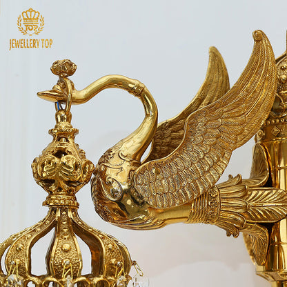 French Brass Swan Wall Light