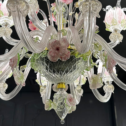 Handmade Glass Floral Chandelier 15/18 lamps