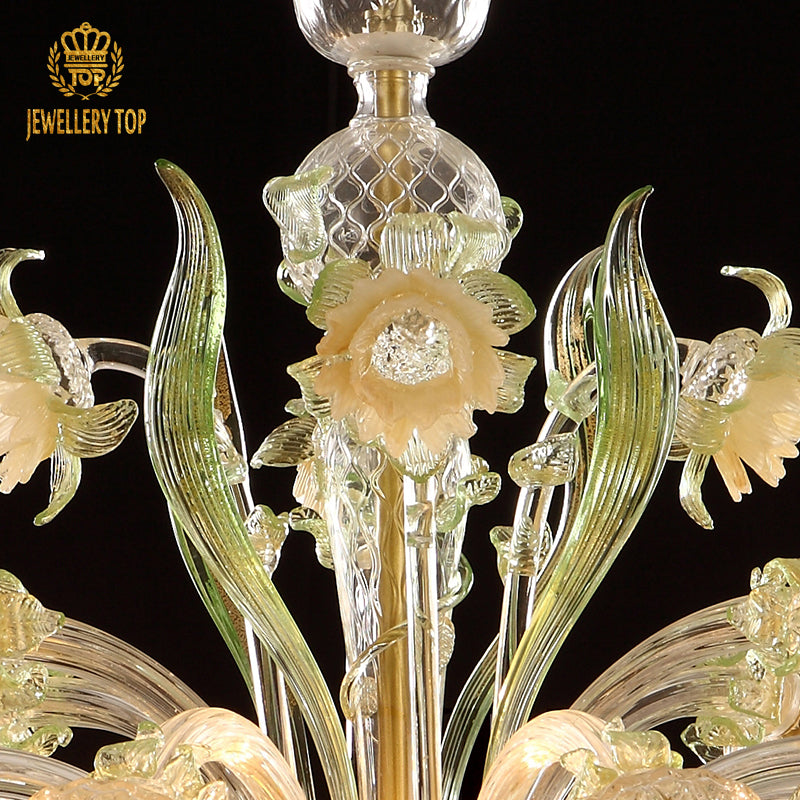 Murano Floral Glass Chandelier