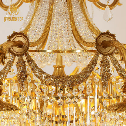 Large Rococo Crystal Chandelier 6.23'