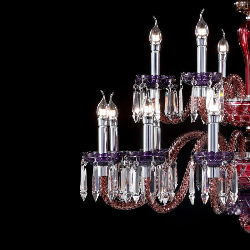 Rosetta D'Or Italian Glass Chandelier 18 lamps