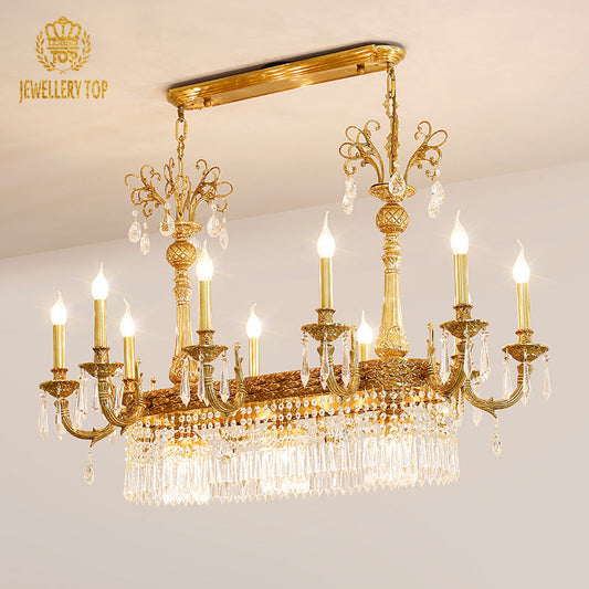 Dining Rectangle Brass Antique Chandelier