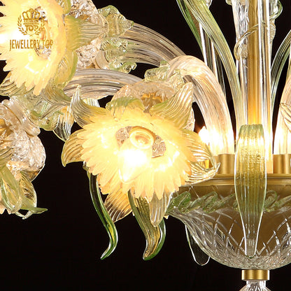 Murano Floral Glass Chandelier